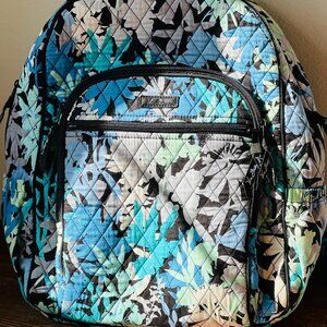 Vera Bradley Campus Tech Backpack Camofloral Blue Green Black White School